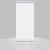 Roll up banner stand isolated on transparent background